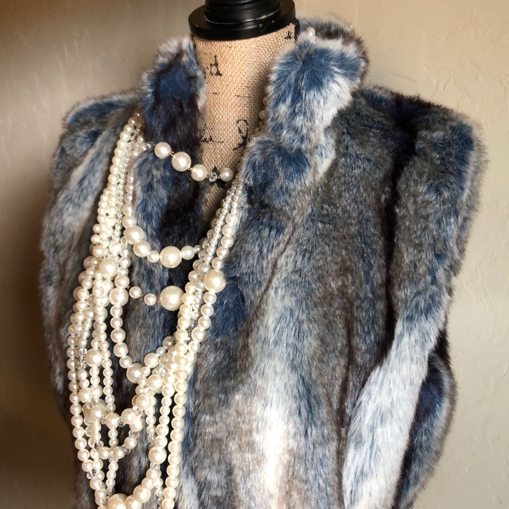 Blue Fur Vest 